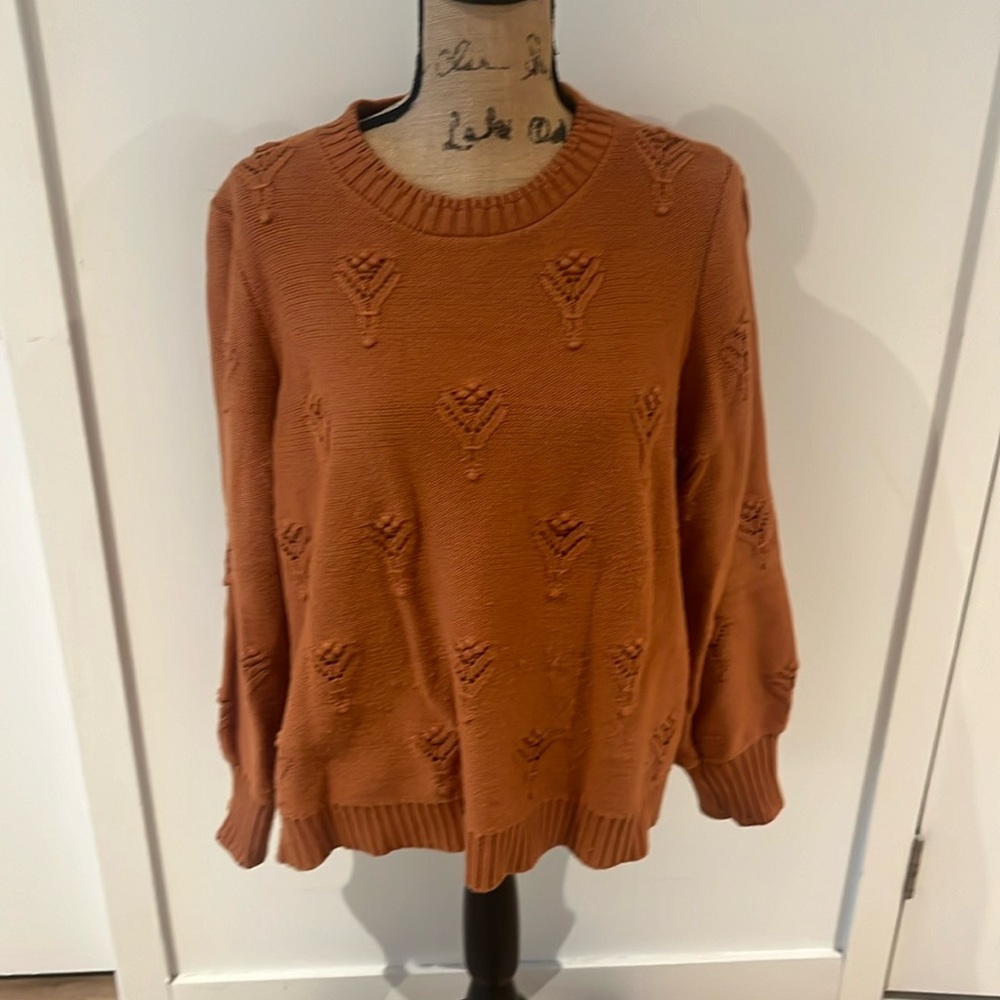 LOFT Carmel brown crew sweater